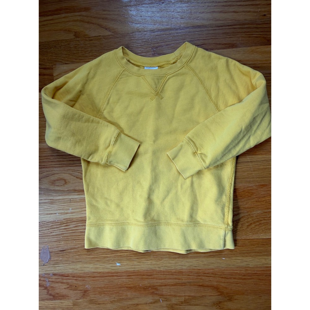 Hanna Andersson Yellow French Terry Sweatshirt Crew Neck Kids Size 100 US 4